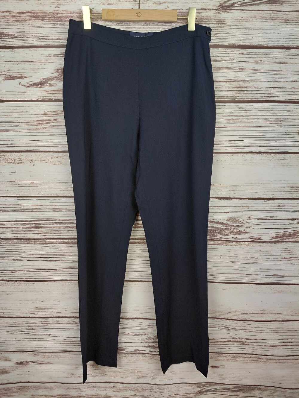 Piazza Sempione Womens IT 42 US 6 Navy Blue P079 Wool/Rayon Straight Leg Pants
